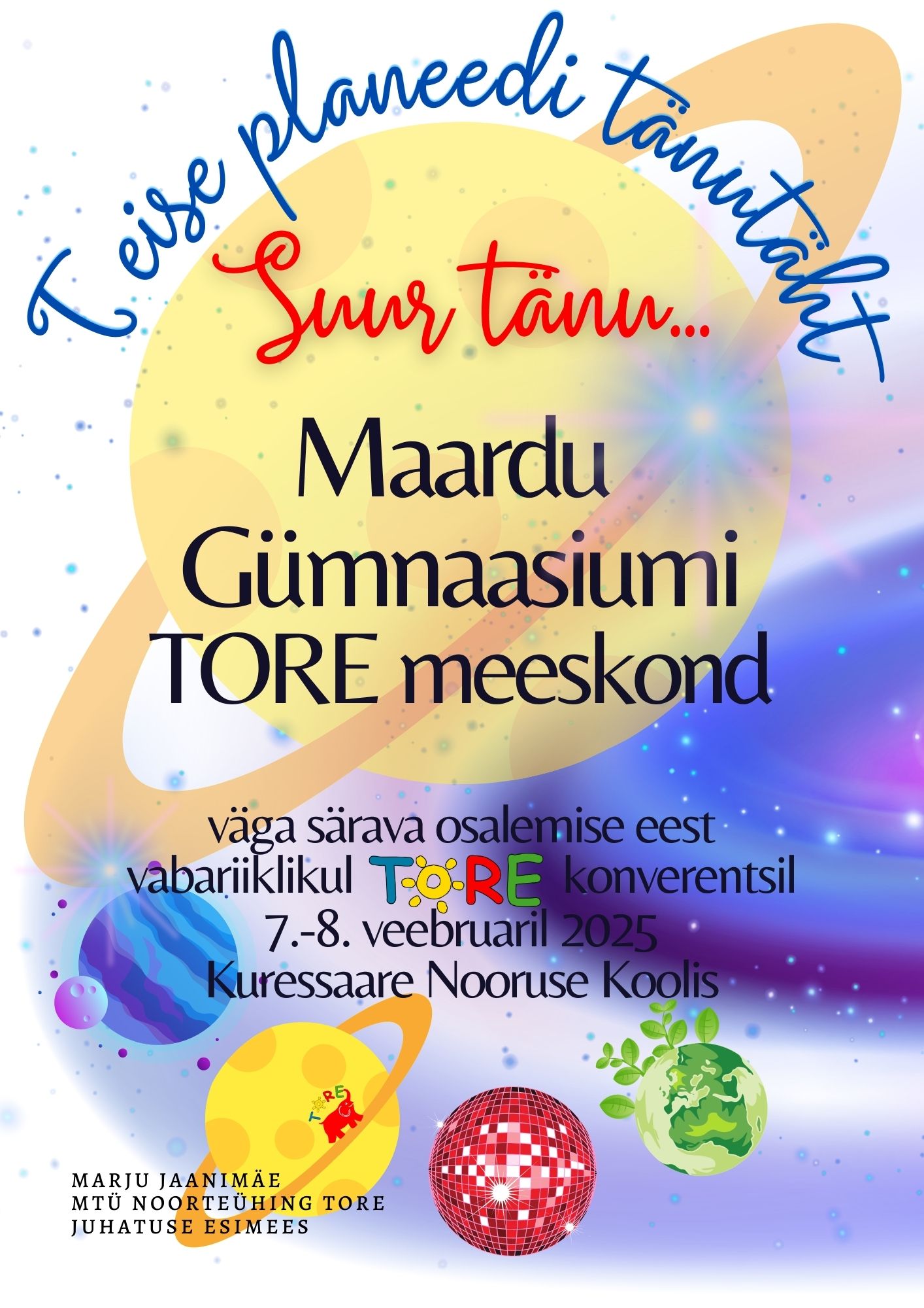 Tänukiri Maardu Gümnaasiumile