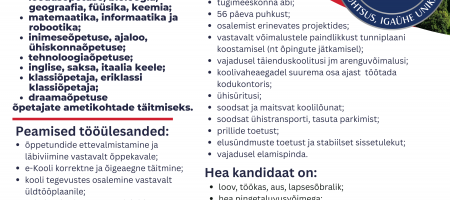 Maardu Gümnaasiumi kuulutus aprill 2025