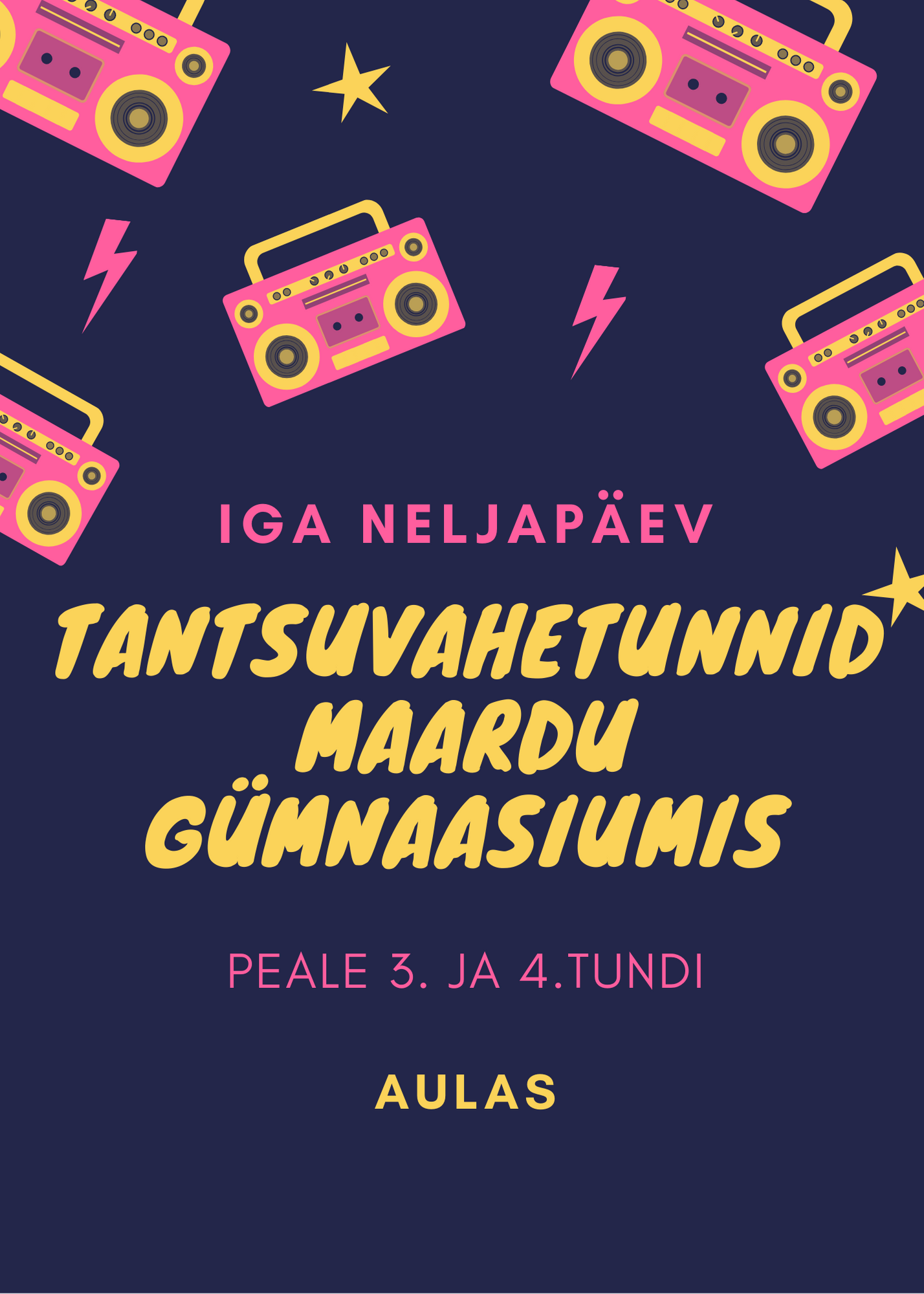 Tantsuvahetunnid aulas 